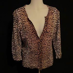 Leopard Print Soft V-neck Cardigan
